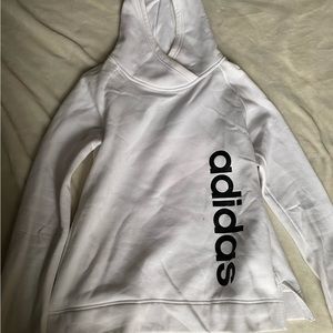 Size med in women’s white adidas hoodie
